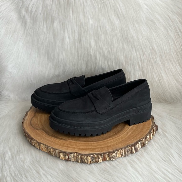 LIKE NEW Portland Leather Patina Zoe chunky platform leather penny loafers - Picture 5 of 13